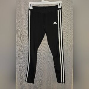 Adidas Kids Black Joggers with White Stripes